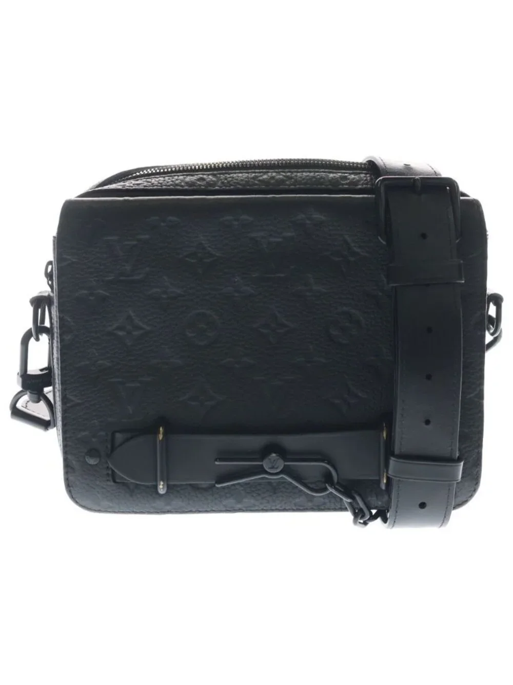 Louis Vuitton Steamer Messenger Monogram Taurillon Leather Shoulder Bag Black